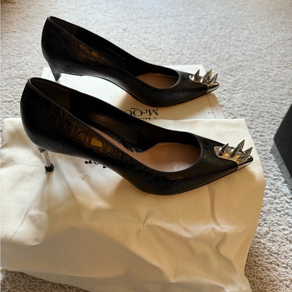 $950 Alexander McQueen Punk Spike Heels Shoes New - Picture 1 of 6